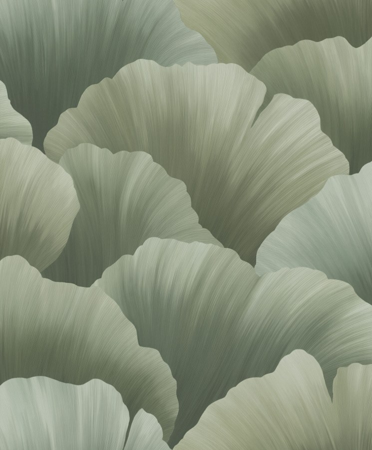 Zelena flis tapeta s listovima, BZ3006, Belize, Grandeco | Ljepilo besplatno - Grandeco