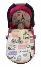 SDS Pokrivači za kolica za lutke Pariz ružičasta Pamuk, punjenje: Poliester, 1x 27x40 cm / 25x20 cm Za panenke - **peřinky do KOČÁRKU** → **pokrivači u KOLICA**