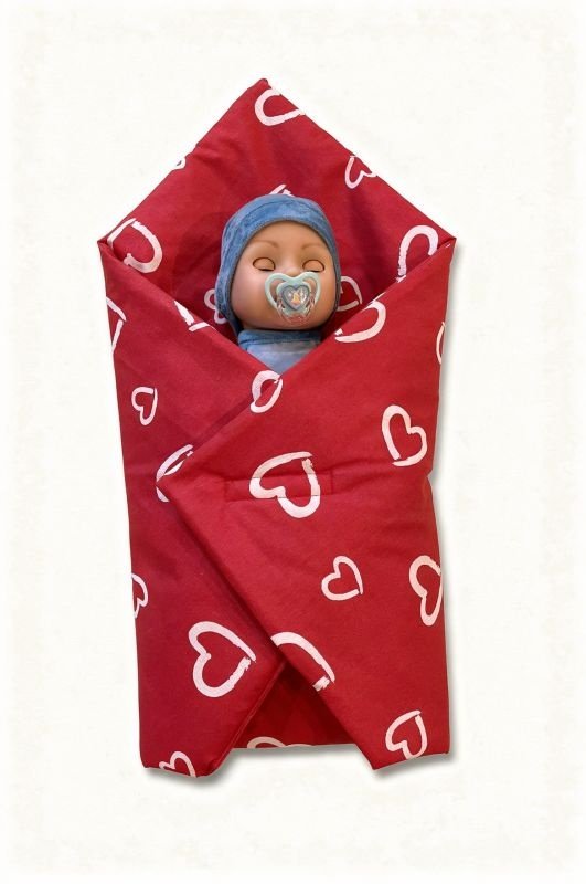 SDS Rychlozavinovačka pro panenky Srdíčka velká Crvena Bavlna, výplň: Polyester, 1x 60x60 cm