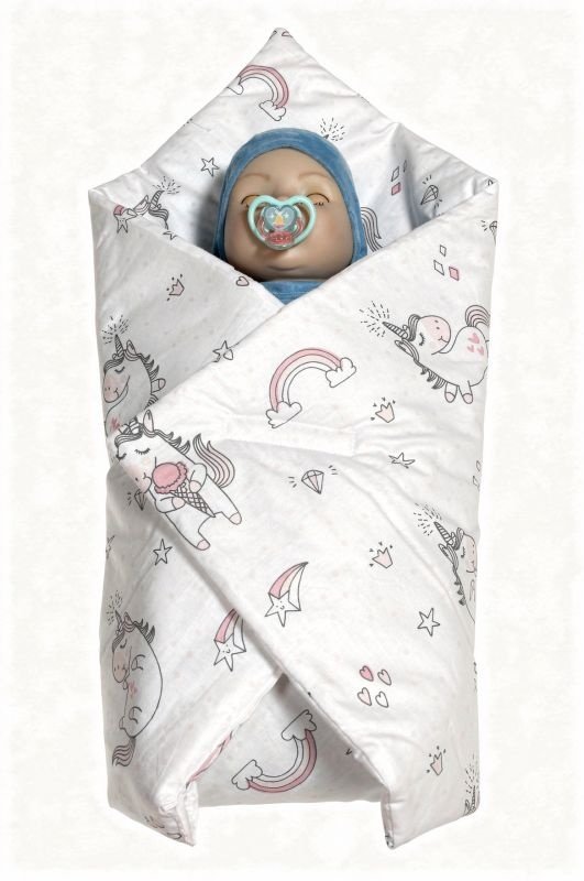 SDS Rychlozavinovačka pro panenky Jednorožec Bijela Bavlna, výplň: Polyester, 1x 60x60 cm