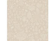 Bež dječja flis tapeta za zid, životinjice, biljke, 14809, Happy, Parato | Ljepilo Gratis Parato by Cristiana Masi