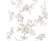 Bijela flis tapeta za zid s cvjetnim uzorkom, 12313, Fiori Country, Parato | Ljepilo Gratis Parato by Cristiana Masi