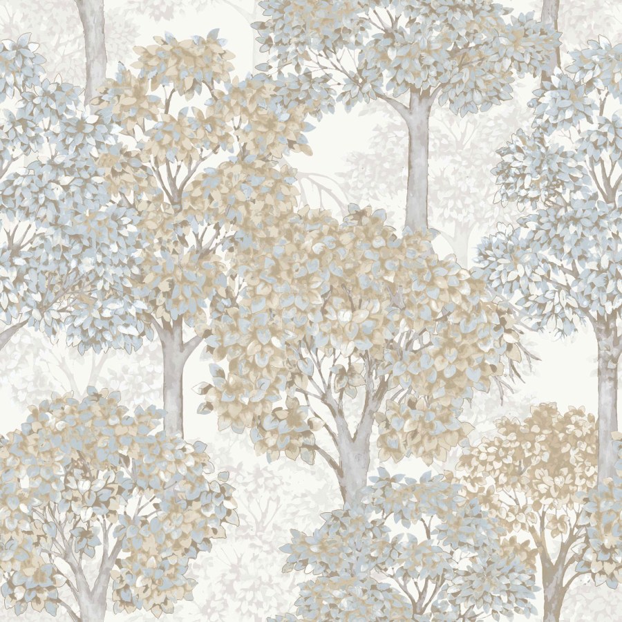 Bijela flis tapeta za zid s motivom drveća, 12323, Fiori Country, Parato | Ljepilo Gratis - Parato by Cristiana Masi