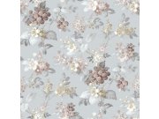 Svijetloplava cvjetna flis tapeta za zid, 12306, Fiori Country, Parato | Ljepilo Gratis