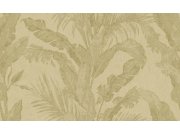 Luksuzna flis tapeta za zid, zelena, zlatna, lišće, imitacija dekorativne žbuke, 6605, Metamorphosis, Parato by Cristiana Masi | Ljepilo Gratis