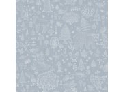 Plava dječja flis tapeta za zid, životinjice, biljke, 14806, Happy, Parato | Ljepilo Gratis Parato by Cristiana Masi