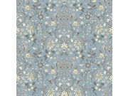 Plava flis tapeta za zid s cvjetnim ornamentalnim uzorkom, 12326, Fiori Country, Parato | Ljepilo Gratis Parato by Cristiana Masi