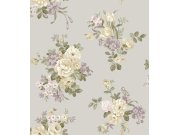Siva flis tapeta za zid s cvjetnim uzorkom, 12301, Fiori Country, Parato | Ljepilo Gratis Parato by Cristiana Masi