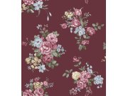 Bordo flis tapeta za zid s cvjetnim uzorkom, 12303, Fiori Country, Parato | Ljepilo Gratis Parato by Cristiana Masi