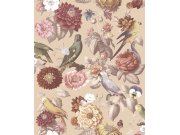 Flis tapeta za zid, bež, cvijeće, papige, 15548, Botany House, Cristiana Masi by Parato | Ljepilo Gratis Parato by Cristiana Masi