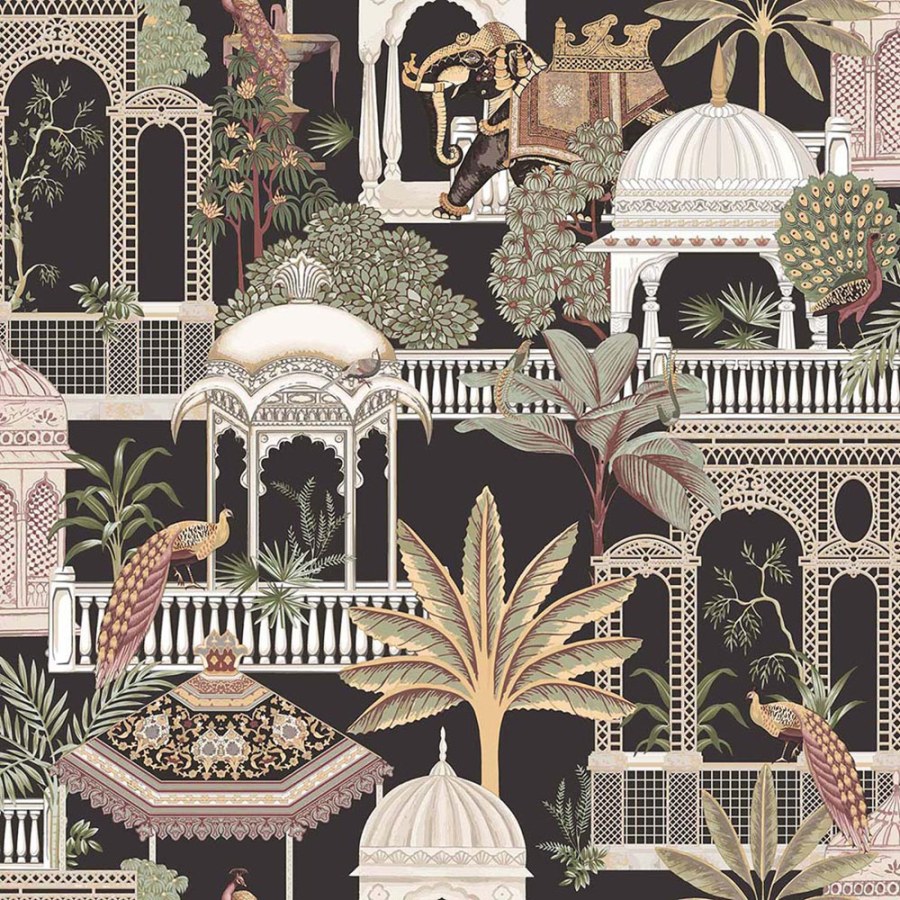 Flis tapeta za zid, crna, vrt, 15539, Botany House, Cristiana Masi by Parato | Ljepilo Gratis - Parato by Cristiana Masi