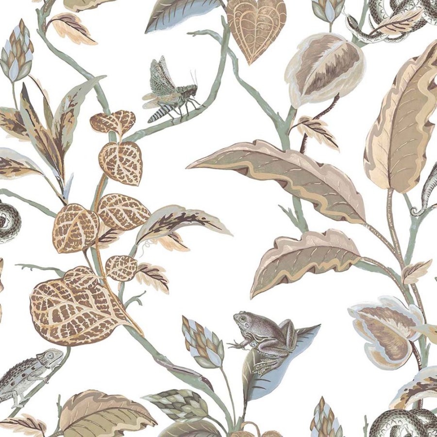 Flis tapeta za zid, smeđe-plava, lišće, 15506, Botany House, Cristiana Masi by Parato | Ljepilo Gratis