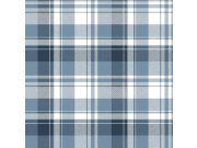 Flis tapeta za zid, plava, imitacija tartan tkanine, 8387, Blooming Garden 2, Parato by Cristiana Masi | Ljepilo Gratis