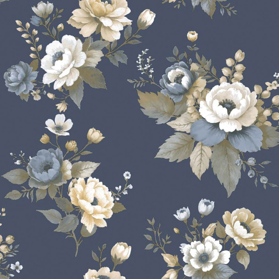 Flis tapeta za zid, plava, cvijeće, 8332, Blooming Garden 2, Parato by Cristiana Masi | Ljepilo Gratis - Parato by Cristiana Masi