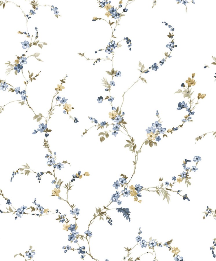 Flis tapeta za zid, plava, cvijeće, 8336, Blooming Garden 2, Parato by Cristiana Masi | Ljepilo Gratis - Parato by Cristiana Masi