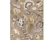 Flis tapeta za zid, siva, crna, cvjetne grančice, ptice, 5802, Jaipur, Parato by Cristiana Masi | Ljepilo Gratis Parato by Cristiana Masi