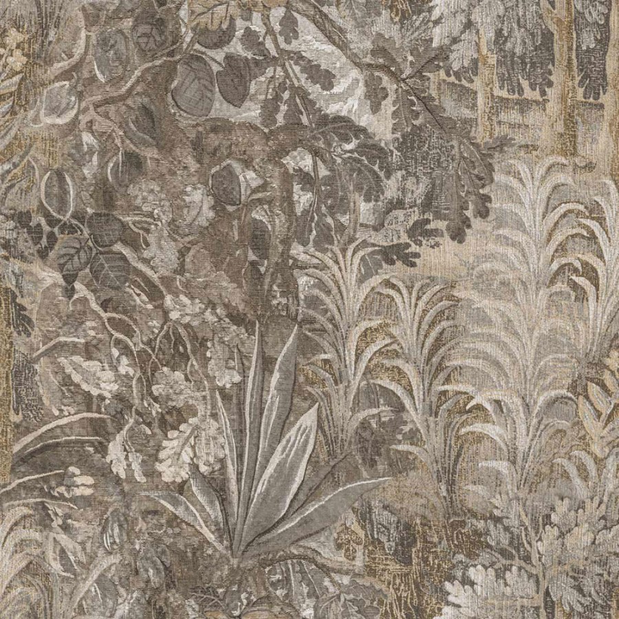 Flis tapeta za zid, siva, crna, biljke, lišće, 5821, Jaipur, Parato by Cristiana Masi | Ljepilo Gratis