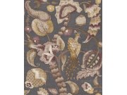 Flis tapeta za zid, siva, smeđa, cvjetne grančice, ptice, 5809, Jaipur, Parato by Cristiana Masi | Ljepilo Gratis Parato by Cristiana Masi