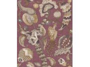 Flis tapeta za zid, zelena, ljubičasta, cvjetne grančice, ptice, 5808, Jaipur, Parato by Cristiana Masi | Ljepilo Gratis Parato by Cristiana Masi