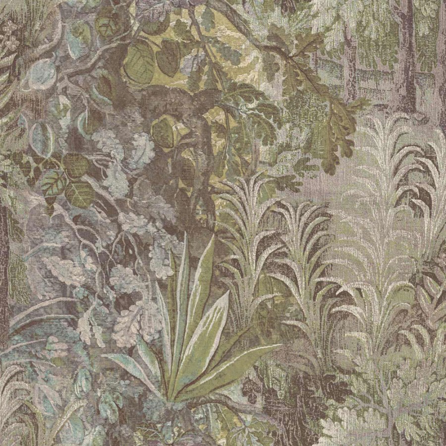 Flis tapeta za zid, zelena, smeđa, biljke, lišće, 5825, Jaipur, Parato by Cristiana Masi | Ljepilo Gratis