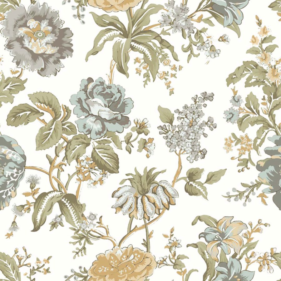 Flis tapeta za zid, zeleno-plava, cvijeće, 8305, Blooming Garden 2, Parato by Cristiana Masi | Ljepilo Gratis