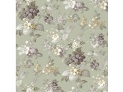 Zelena cvjetna flis tapeta za zid, 12305, Fiori Country, Parato | Ljepilo Gratis Parato by Cristiana Masi
