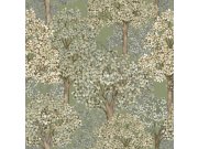 Zelena flis tapeta za zid s motivom drveća, 12322, Fiori Country, Parato | Ljepilo Gratis Parato by Cristiana Masi