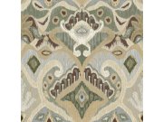 Zelena flis tapeta za zid s ornamentima, etno uzorak, 26425, Thai, Cristiana Masi by Parato | Ljepilo Gratis Parato by Cristiana Masi
