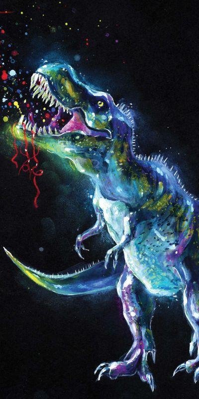 JERRY FABRICS Ručnik Dinosaur Black 70/140
