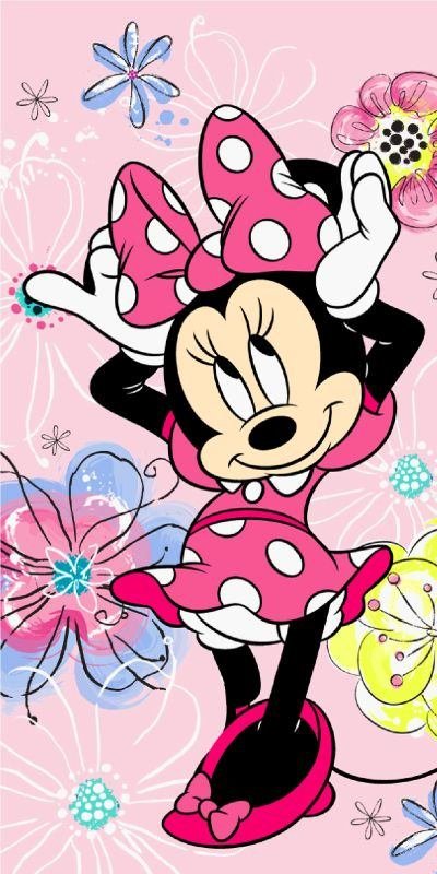JERRY FABRICS Ručnik Minnie roza mašna  Pamuk - Frotir, 70/140 cm