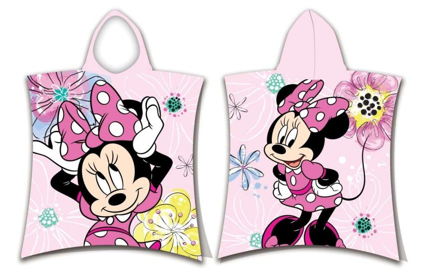 JERRY FABRICS Pončo Minnie Pink mašna  Pamuk - Frotir, 50/115 cm