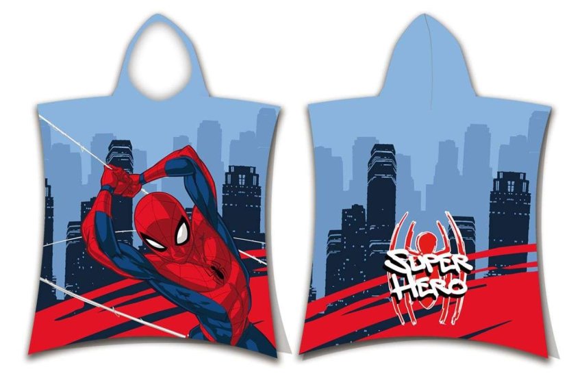 JERRY FABRICS Pončo Spiderman Super Hero Pamuk - Frotir, 50/115 cm JERRY FABRICS Pončo Spiderman Super Hero Pamuk - Frotir, 50/115 cm