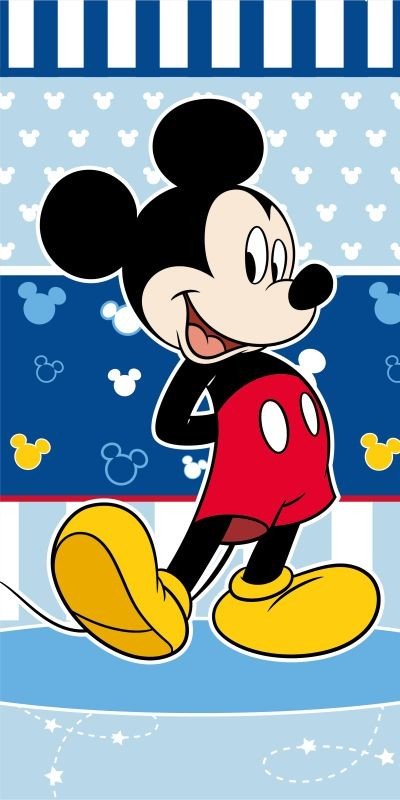 Oušky, ručnici, pončo - **plážové osušky** → **plažne ručnike** - JERRY FABRICS Ručnik Mickey Blue Pamuk - Frotir, 70/140 cm JERRY FABRICS Ručnik Mickey Blue Pamuk - Frotir, 70/140 cm - **plážové osušky** → **plažne ručnike**