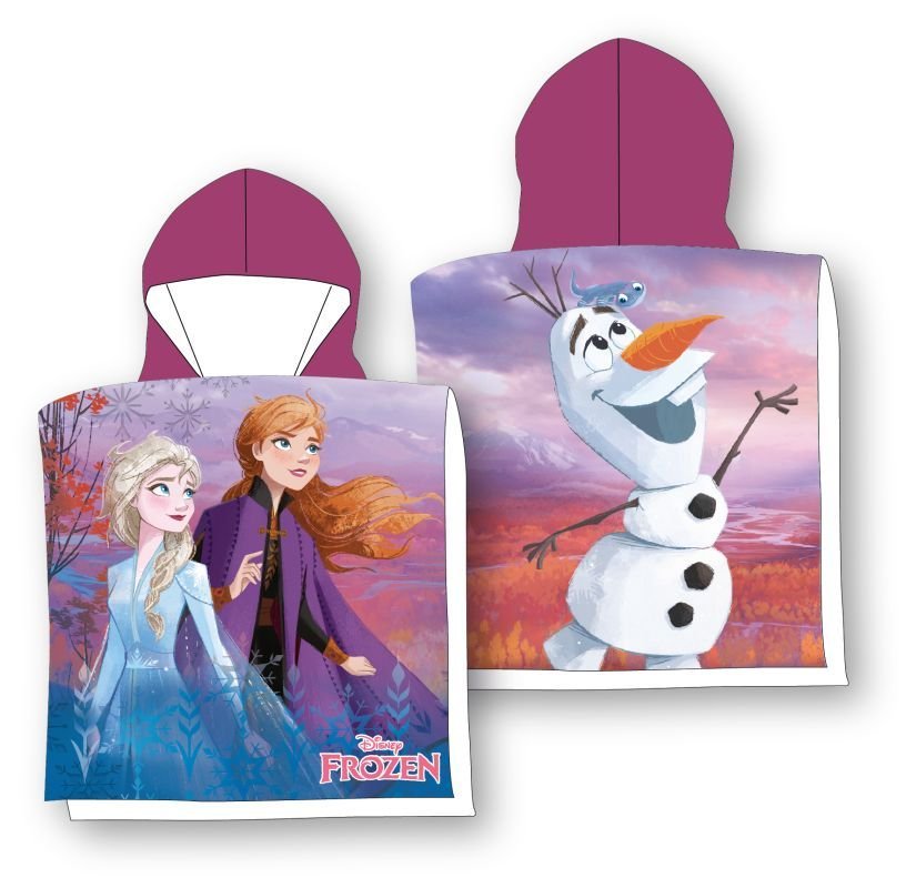 FARO Pončo Ledeno Kraljevstvo Anna Elsa Olaf  Pamuk - Frotir, 55/110 cm