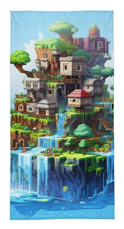 Oušky, ručnici, pončo - **plážové osušky** → **plažne ručnike** - DETEXPOL Ručnik Kockice grad Pamuk - Frotir, 70/140 cm DETEXPOL Ručnik Kockice grad Pamuk - Frotir, 70/140 cm - **plážové osušky** → **plažne ručnike**