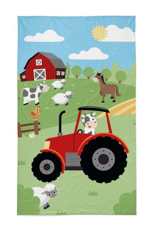 Oušky, ručnici, pončo - Dječji ručnici 50×30 cm - DETEXPOL Dječji ručnik Farma crvena Pamuk - Frotir, 50/30 cm DETEXPOL Dječji ručnik Farma crvena Pamuk - Frotir, 50/30 cm - Dječji ručnici 50×30 cm