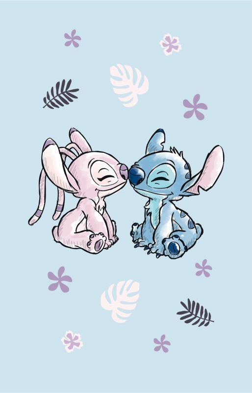 JERRY FABRICS Dječji ručnik Lilo and Stitch Svijetloplavi  Pamuk - Frotir, 50/30 cm