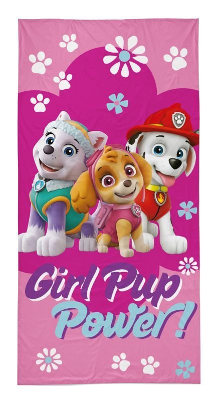 Oušky, ručnici, pončo - **plážové osušky** → **plažne ručnike** - DETEXPOL Ručnik Paw Patrol Girl pup Pamuk - Frotir, 70/140 cm DETEXPOL Ručnik Paw Patrol Girl pup Pamuk - Frotir, 70/140 cm - **plážové osušky** → **plažne ručnike**