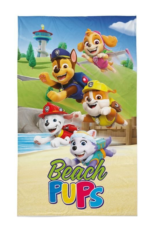 Oušky, ručnici, pončo - Dječji ručnici 50×30 cm - DETEXPOL Dječji ručnik Paw Patrol beach Pamuk - Frotir, 50/30 cm DETEXPOL Dječji ručnik Paw Patrol beach Pamuk - Frotir, 50/30 cm - Dječji ručnici 50×30 cm