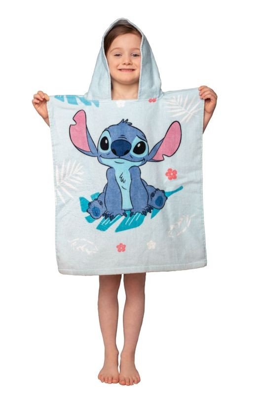 JERRY FABRICS Pončo Lilo and Stitch Blue Pamuk - Frotir, 50/115 cm - **ponča**