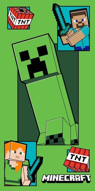 JERRY FABRICS Ručnik Minecraft Creeper Coming Bavlna - Froté, 70/140 cm - **plážové osušky** → **plažne ručnike**