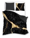 FARO Posteljina pamučni saten Mineral Black Pamuk - Saten, 140/200, 70/90 cm Posteljina klasičan uzorak - Posteljina klasična 140×200