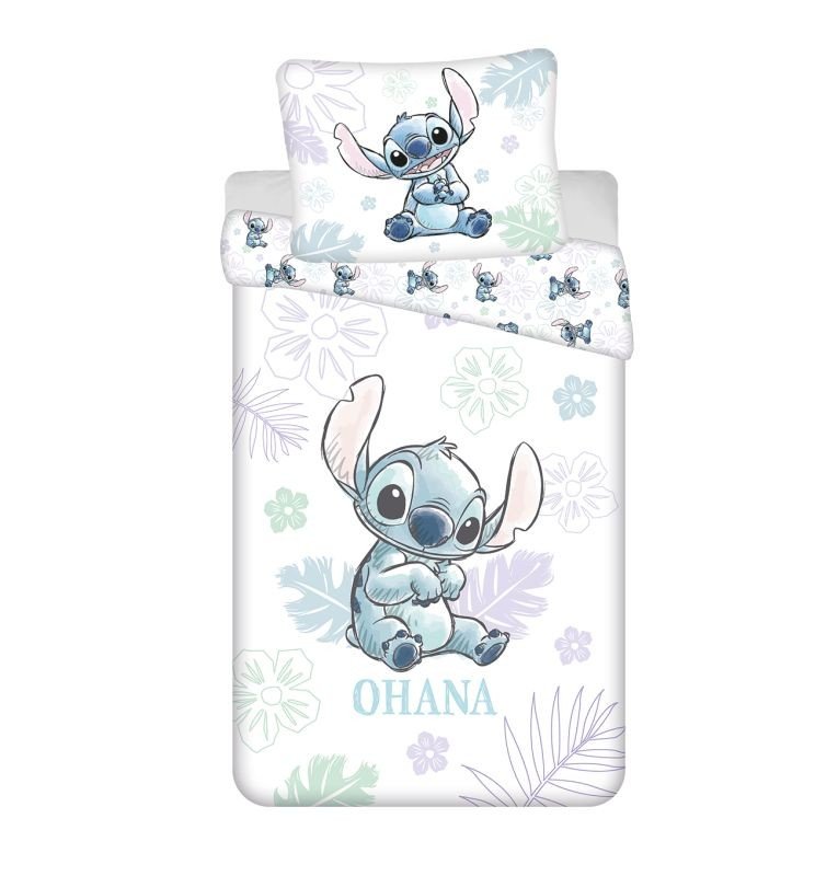 JERRY FABRICS Posteljina Lilo and Stitch Ohana White  Pamuk, 140/200, 70/90 cm