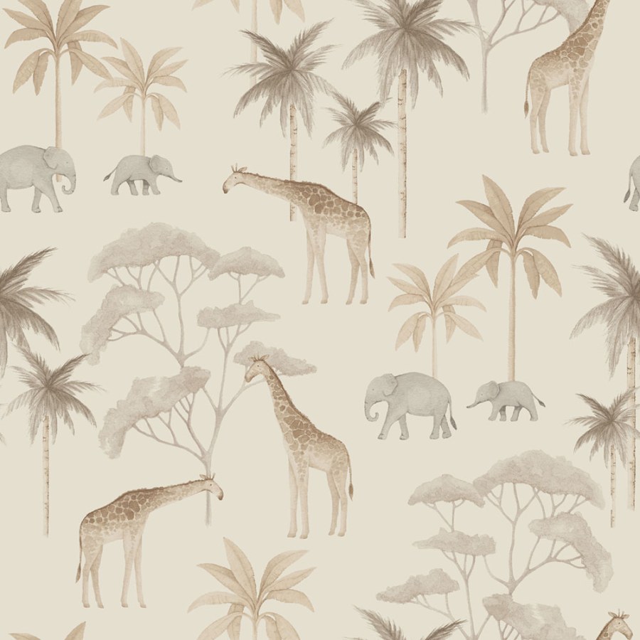 Flis tapeta za zid, krem, savana, slonovi, žirafe, 6938, Newbie Wallpaper, Borastapeter | Ljepilo Gratis Flis tapeta za zid, krem, savana, slonovi, žirafe, 6938, Newbie Wallpaper, Borastapeter | Ljepilo Gratis