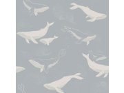 Flis tapeta za zid, sivo-plava, kitovi, 6942, Newbie Wallpaper, Borastapeter | Ljepilo Gratis Borastapeter
