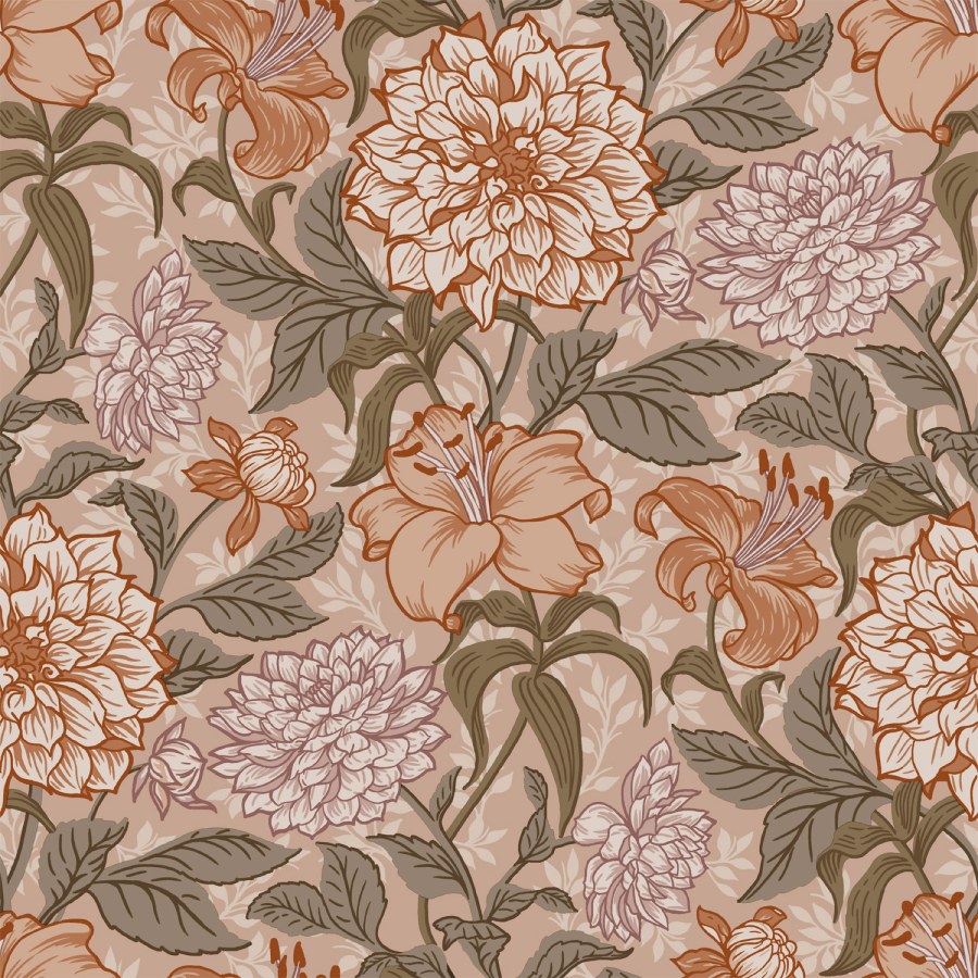 Esta Home - Bež flis cvjetna tapeta za zid, 139380, Vintage Flowers, Esta Home Bež flis cvjetna tapeta za zid, 139380, Vintage Flowers, Esta Home - Esta Home
