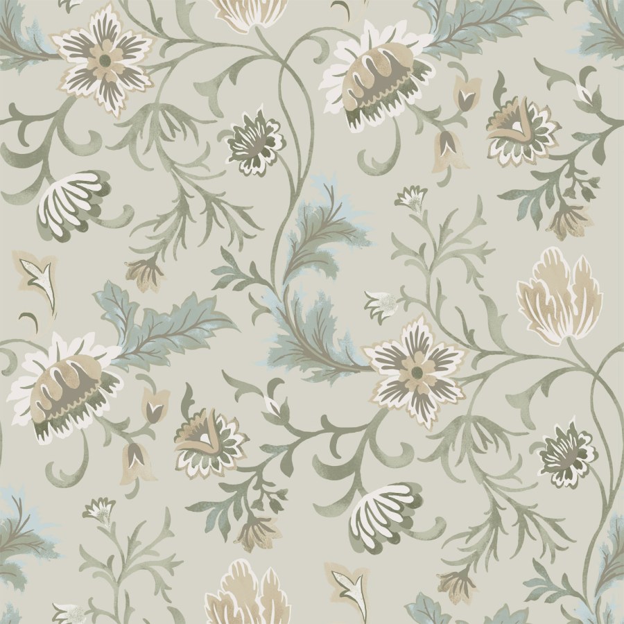 Bež flis cvjetna tapeta za zid, 139412, Vintage Flowers, Esta Home