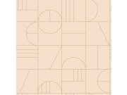 Bež flis tapeta za zid, geometrijski uzorak 139206, Art Deco, Est Esta Home