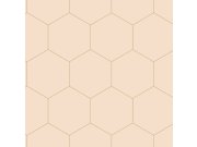 Bež flis tapeta, geometrijski uzorak heksagona 139226, Art Deco, Esta Esta Home
