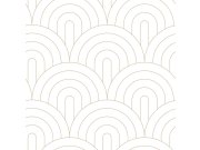 Bijela flis tapeta, geometrijski zlatni lučni uzorak 139215, Art Deco, Esta Esta Home